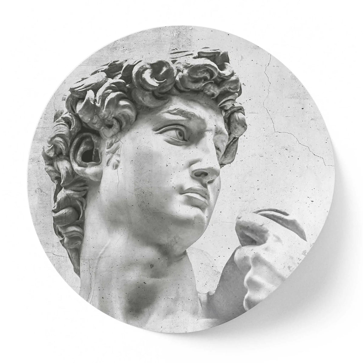 Sticker perete rotund victorian cu statuia lui david sculptura de tip portret david statue