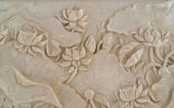 Tapet personalizat 3d cu efect de flori gravate in 3d engraved flowers
