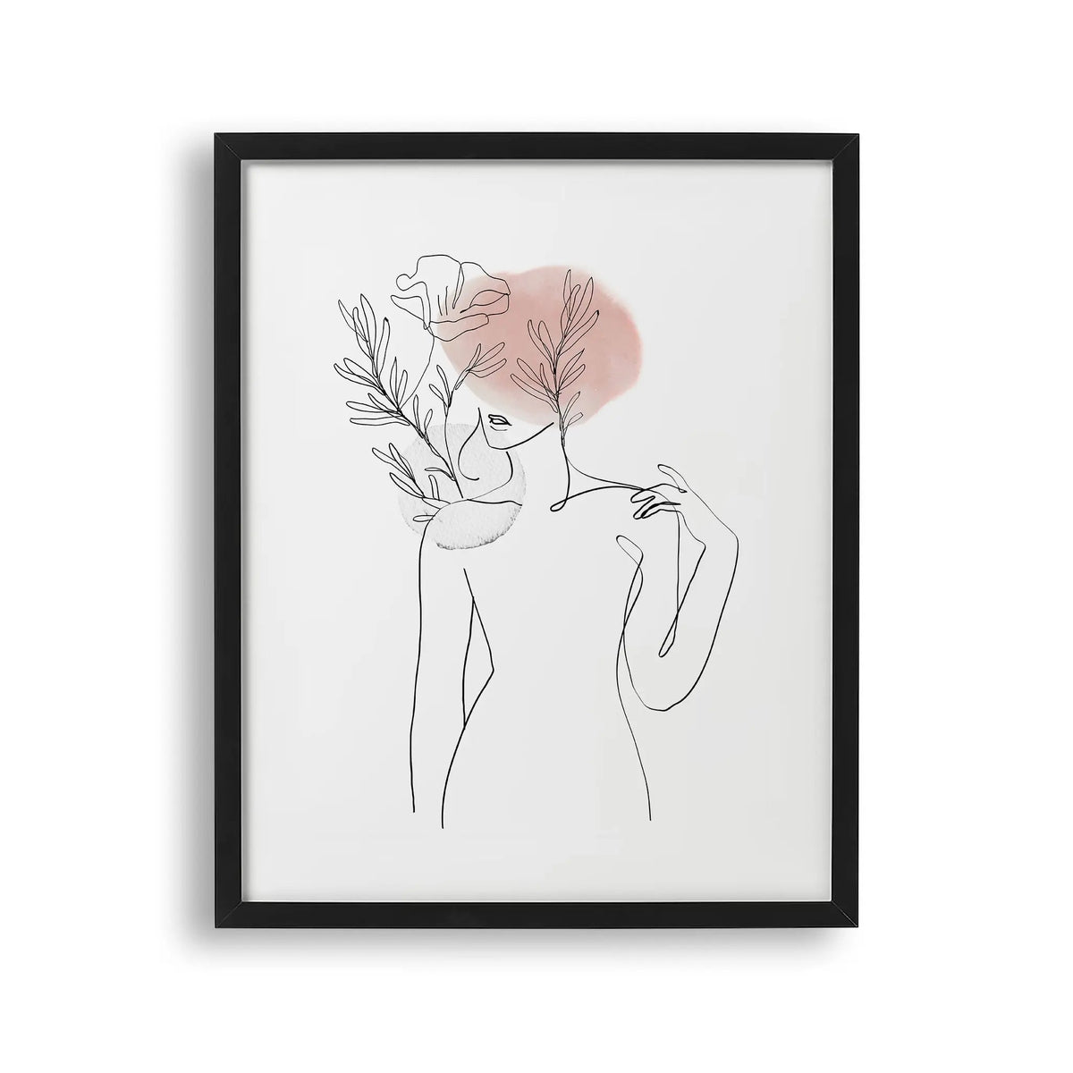 Tablou cu rama care ilustreaza un desen line art cu o silueta feminina aesthetic feminine