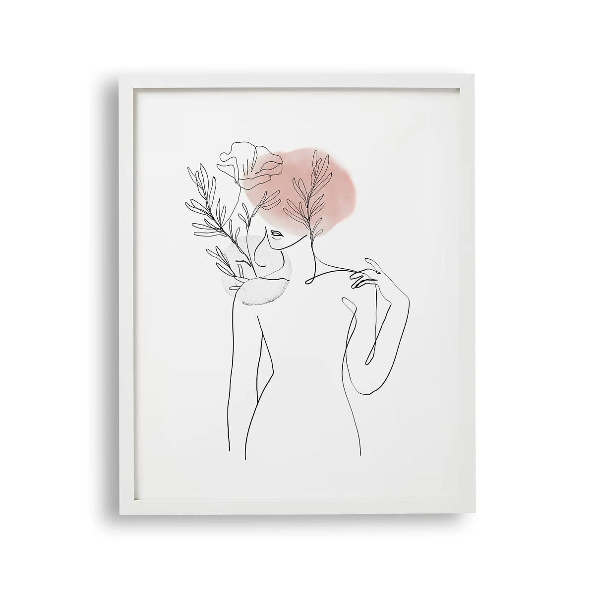 Tablou cu rama care ilustreaza un desen line art cu o silueta feminina aesthetic feminine