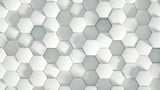Tapet Personalizat 3D cu hexagoane albe iesite in relief cu efect de lumina si umbra - SHADOW HEXAGONS