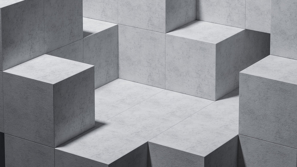 Tapet Personalizat 3D cu o structura de ciment moderna dispusa in cuburi 3D - 3D CONCRETE CUBES