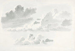Tapet personalizat watercolor cu nori albi si gri stormy clouds