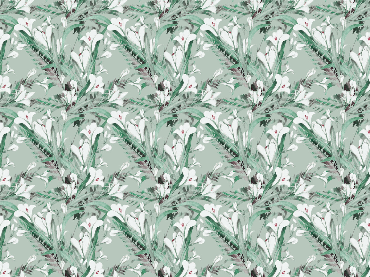 White Crocus Personalised Wallpaper