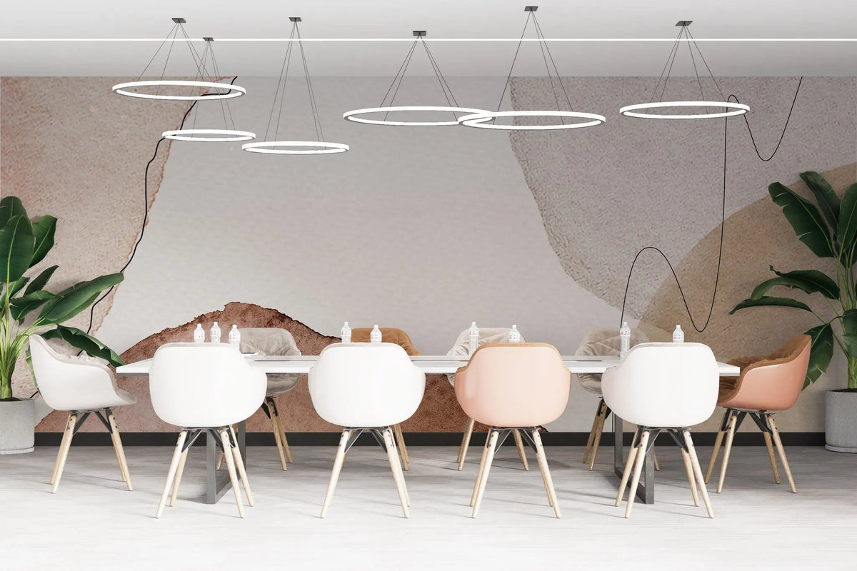 Tapet personalizat watercolor cu pete abstracte cafenii coffee tones