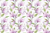 Tapet personalizat watercolor cu flori de magnolie mov purple magnolia