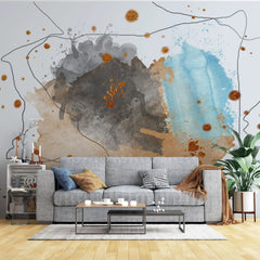 Tapet personalizat watercolor cu pictura in stil watercolor multicolora paint splash