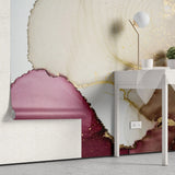 Tapet personalizat watercolor cu design minimalist abstract in nuante rozalii abstract ruby