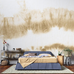 Tapet personalizat watercolor cu design minimalist in stil papier mache cu efect de hartie creponata in nuante de bej