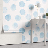 Tapet Personalizat Watercolor cu cerculete albastre in acuarela - SOAP BUBBLES