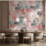 Tapet Personalizat Watercolor cu cerculete rozalii si gri pictate - PINK GREY