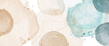 Tapet Personalizat Watercolor cu pictura abstracta in nuante rozalii si albastru deschis - MEDITERRANEAN COFFEE