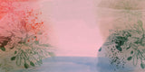 Tapet Personalizat Watercolor cu model floral in nuante de rozaliu si verde - CRIMSON FILTER