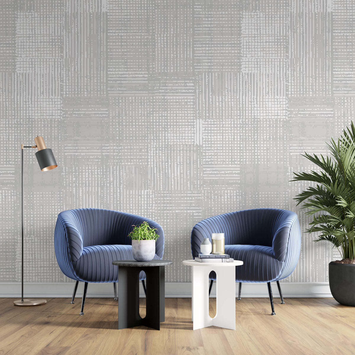 Tapet Personalizat Patterns cu linii abstracte in nuante de bej - CROSSED LINES