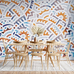 Tapet Personalizat Patterns cu arcade colorate in stil portughez - PORTUGUESE ARCH
