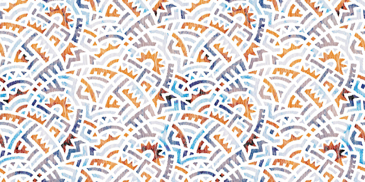 Tapet Personalizat Patterns cu arcade colorate in stil portughez - PORTUGUESE ARCH