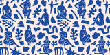 Tapet Personalizat Patterns cu sculpturi abstracte albastre - ABSTRACT BLUE SCULPTURES