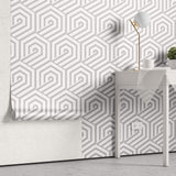 Tapet Personalizat Patterns cu hexagoane gri - HEXAGONAL GREY LINES
