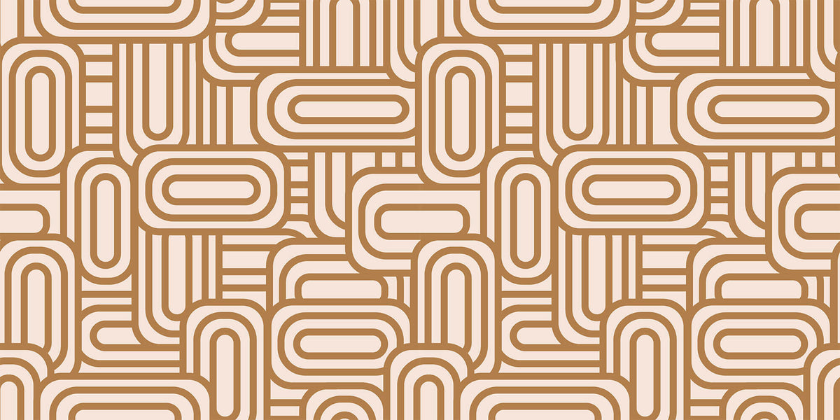 Tapet Personalizat Patterns cu forme ovale in stil retro - OVAL RETRO PATTERN