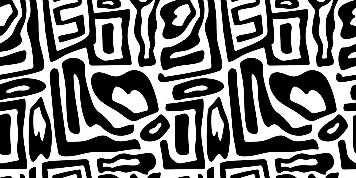 Tapet Personalizat Patterns cu forme neregulate abstracte - BLACK ABSTRACT SHAPES