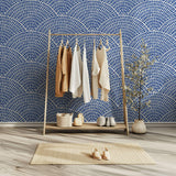 Tapet Personalizat Patterns cu ilustratie abstracta in stil mosaic in nuante de albastru - SEASIDE ARCHES