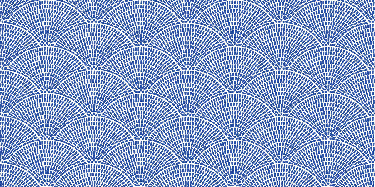 Tapet Personalizat Patterns cu ilustratie abstracta in stil mosaic in nuante de albastru - SEASIDE ARCHES