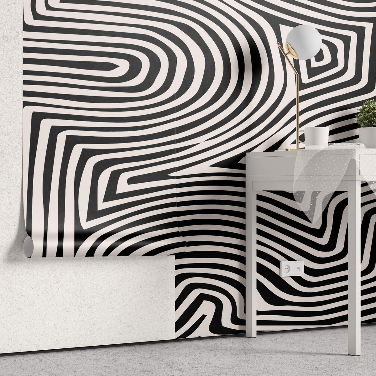Tapet Personalizat Patterns cu model psihedelic ce formeaza o iluzie optica - GEOMETRIC ILLUSION
