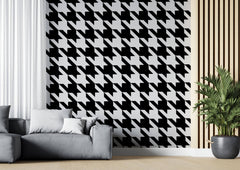 Tapet Personalizat Patterns cu model clasic in alb si negru - HOUNDSTOOTH PATTERN