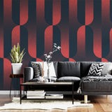 Tapet Personalizat Patterns cu model abstract in nuante degrade de rosu si albastru - CRIMSON HALFTONES