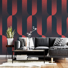 Tapet Personalizat Patterns cu model abstract in nuante degrade de rosu si albastru - CRIMSON HALFTONES
