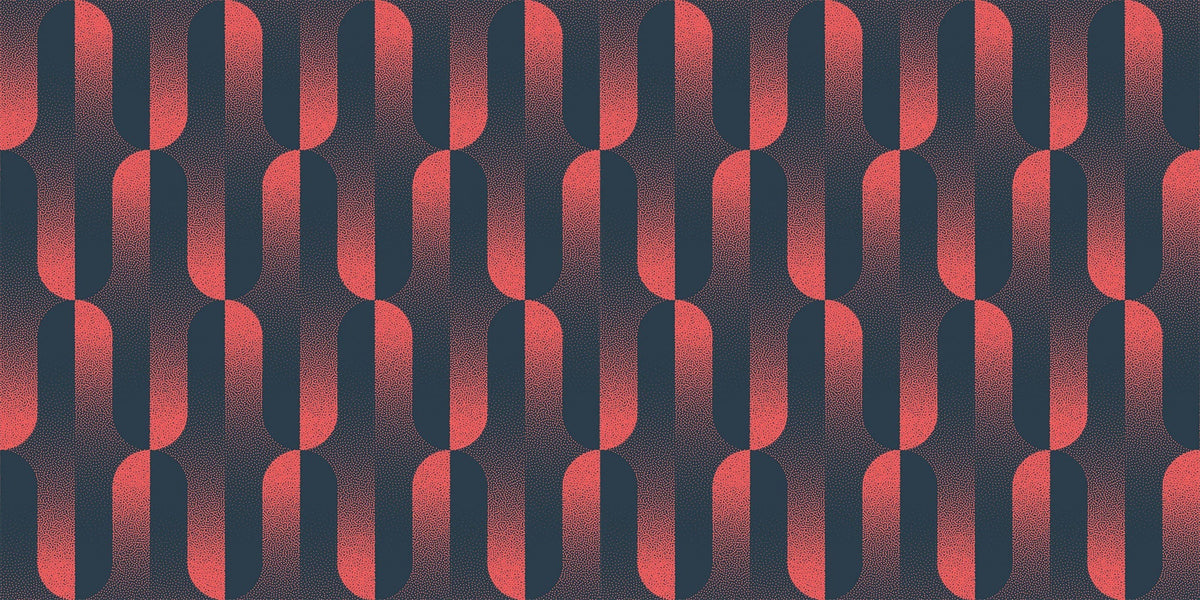 Tapet Personalizat Patterns cu model abstract in nuante degrade de rosu si albastru - CRIMSON HALFTONES