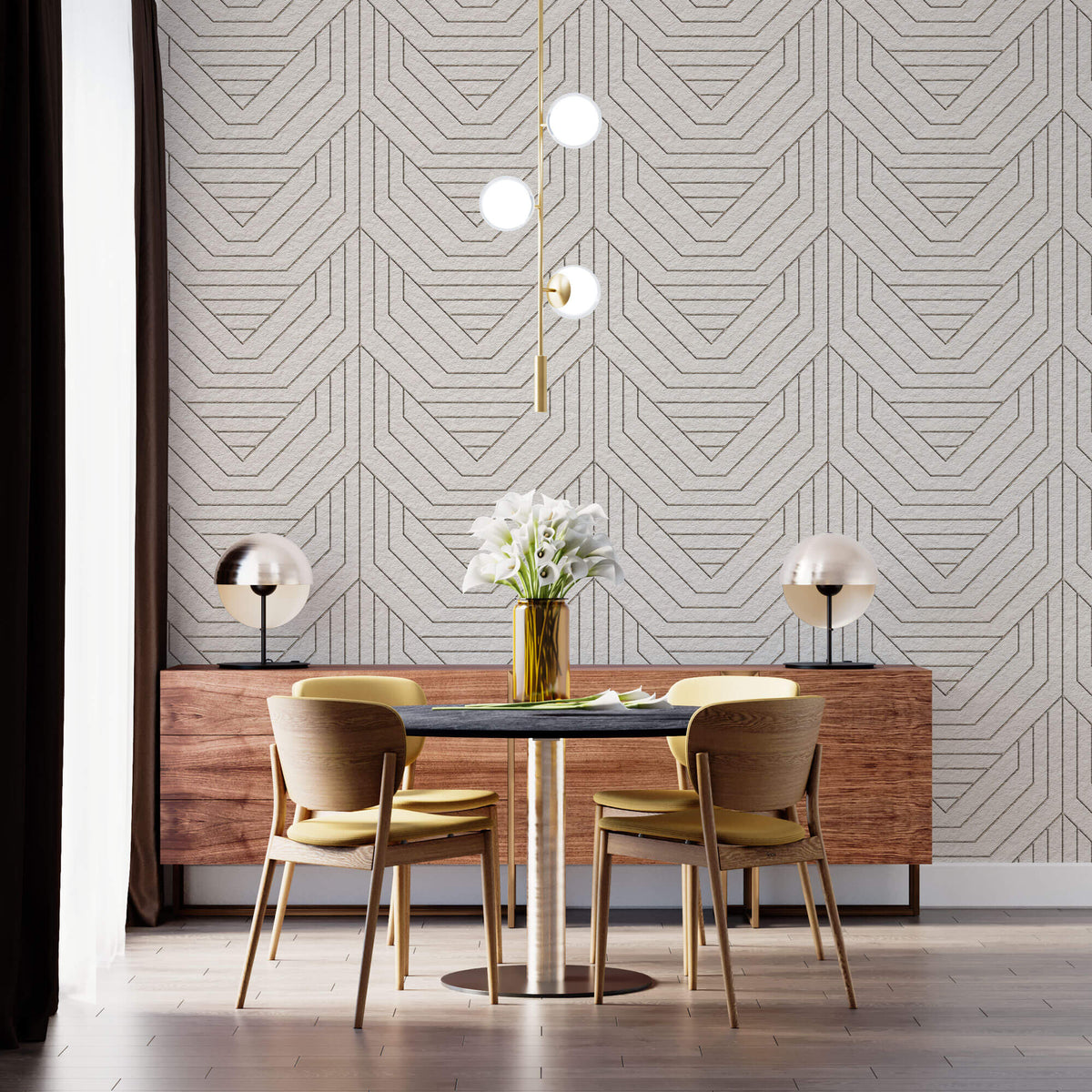 Tapet Personalizat Patterns cu model abstract geometric - ABSTRACT THIN LINES