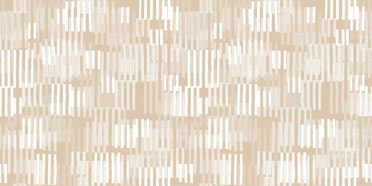 Tapet Personalizat Patterns cu dungi albe abstracte intr-un fundal bej - SUNNY BEIGE STRIPES