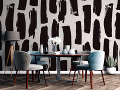 Tapet Personalizat Patterns cu dungi negre abstracte - BLACK SUMI LINES
