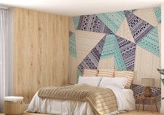 Tapet Personalizat Patterns cu triunghiuri si modele tribale - BOHO TRIANGLES