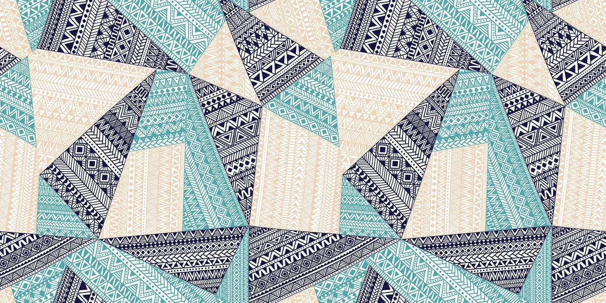 Tapet Personalizat Patterns cu triunghiuri si modele tribale - BOHO TRIANGLES