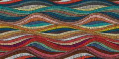 Tapet Personalizat Patterns cu valuri abstracte texturate in stil curcubeu - WAVY RAINBOW