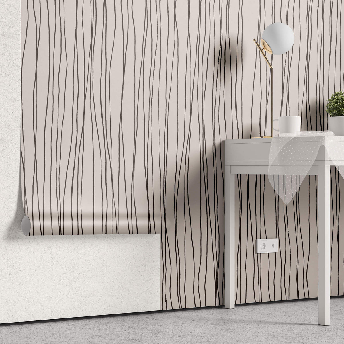 Tapet Personalizat Patterns cu linii simple abstracte - SHAKY LINES