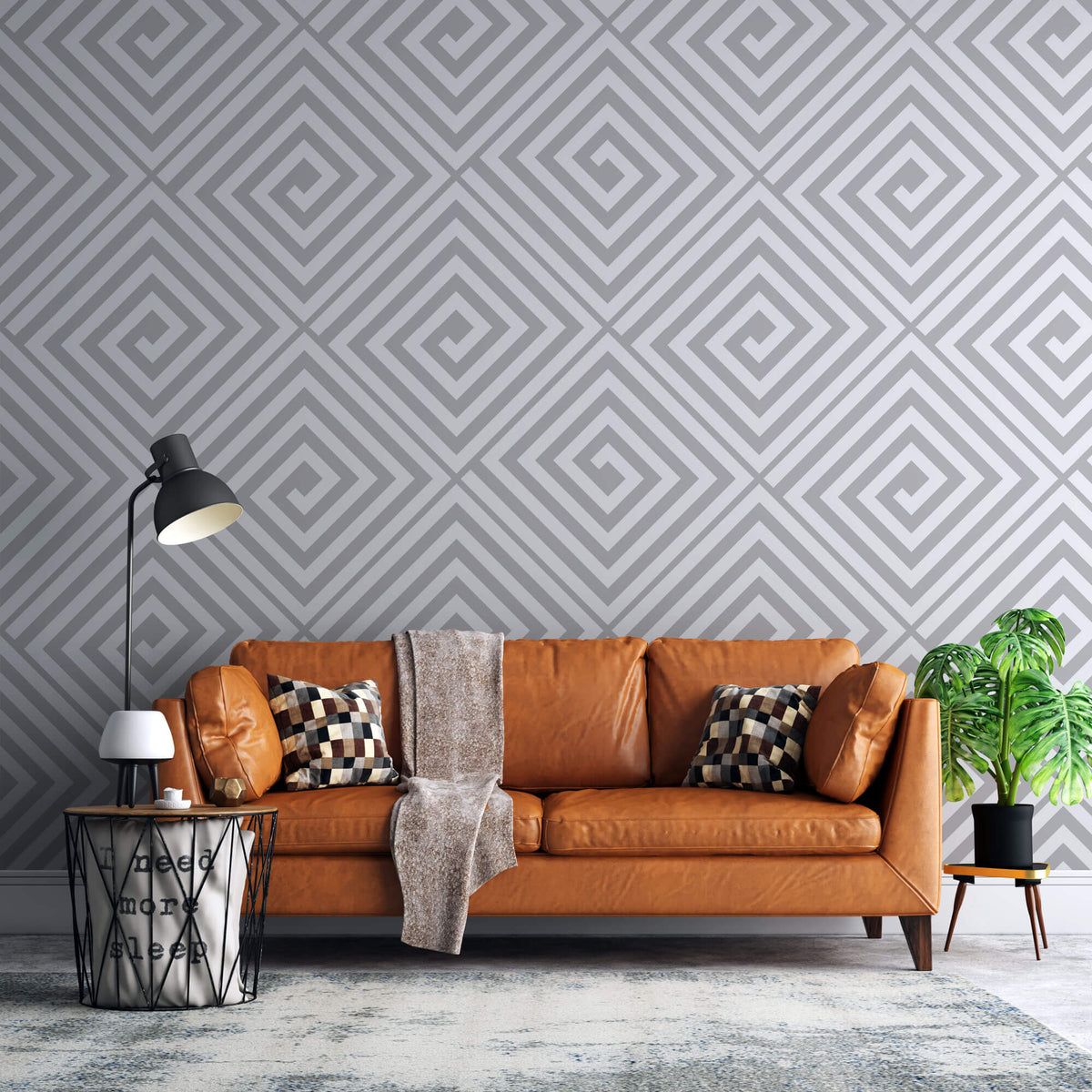 Tapet Personalizat Patterns cu hexagoane abstracte in nuante de bej - HEXAGONAL SPIRAL