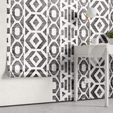 Tapet Personalizat Patterns cu model abstract in dungi negre - LINY SHAPES