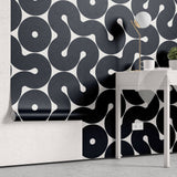 Tapet Personalizat Patterns cu model abstract in nuante de negru - THICK LINES