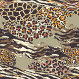 Tapet personalizat abstract cu model animal print de leopard si tigru in nuante calde maronii cheeath