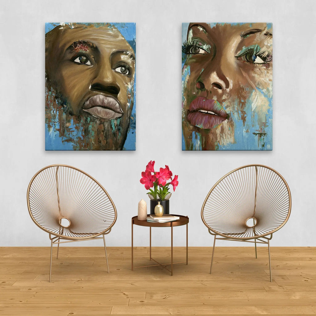 Tablou canvas ce prezinta portretul abstract al unui barbat misterios si indragostit mysterious boy