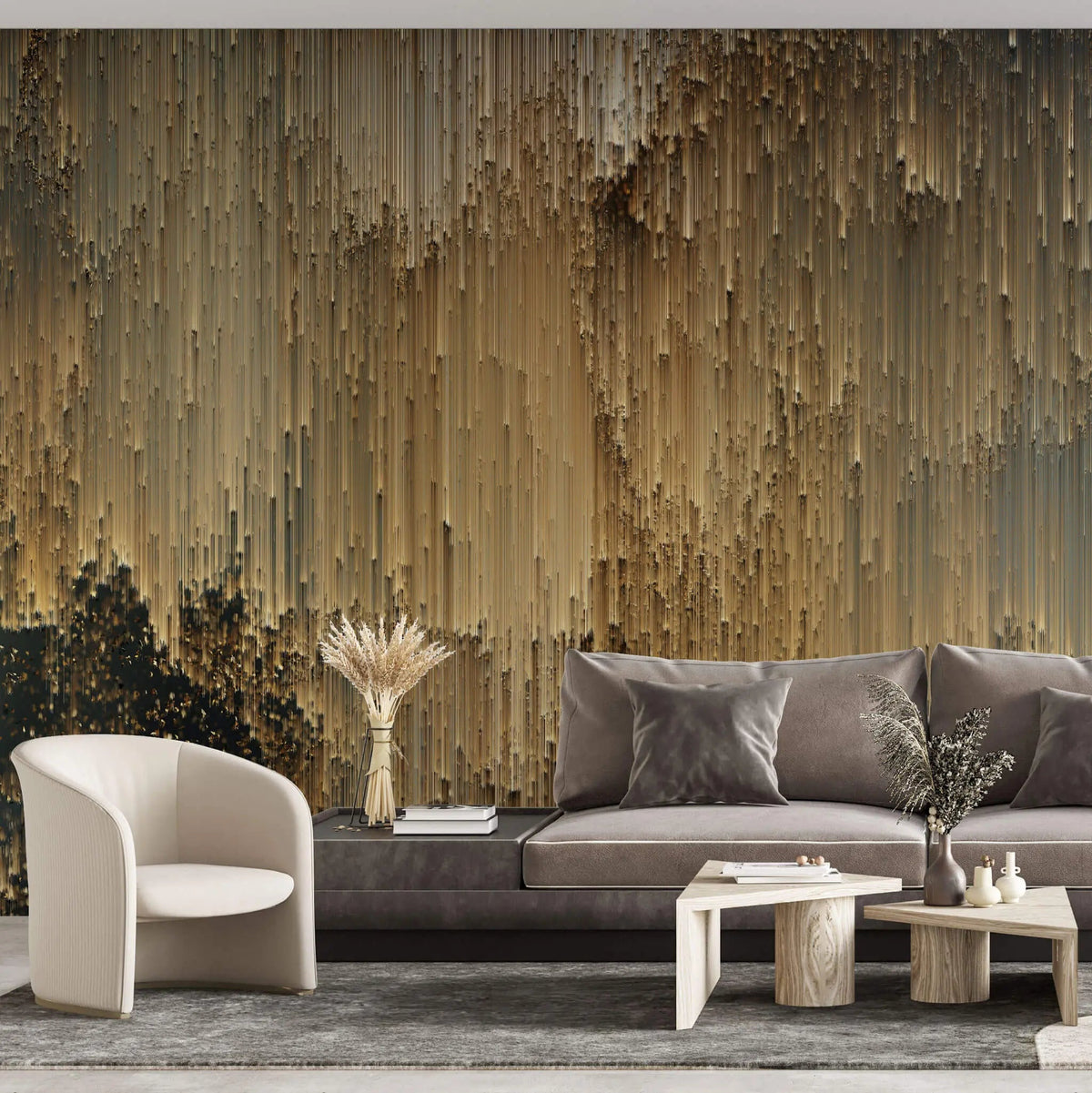 Tapet personalizat abstract cu piatra grafit aurie golden grafit