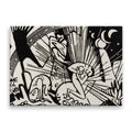 Tablou canvas ce reproduce reconcilierea opera de arta a lui franz marc in care sunt reprezentate abstarct animalele si oamenii reconciliation