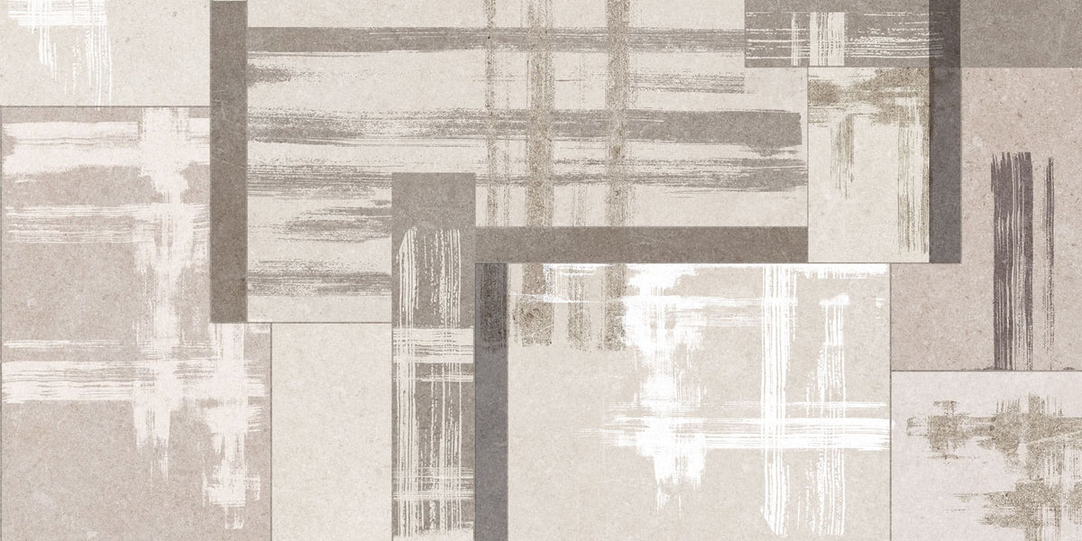 Tapet personalizat abstract cu dungi in nuante maronii painted beige