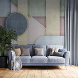 Tapet personalizat abstract cu forme geometrice colorate fad faded geometrics
