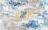 Tapet personalizat abstract cu model abstract texturat in nuante de albastru, bej si auriu gold&blue scrap