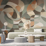 Tapet personalizat abstract cu forme abstracte colorate colored illusion