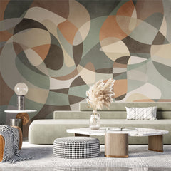 Tapet personalizat abstract cu forme abstracte colorate colored illusion